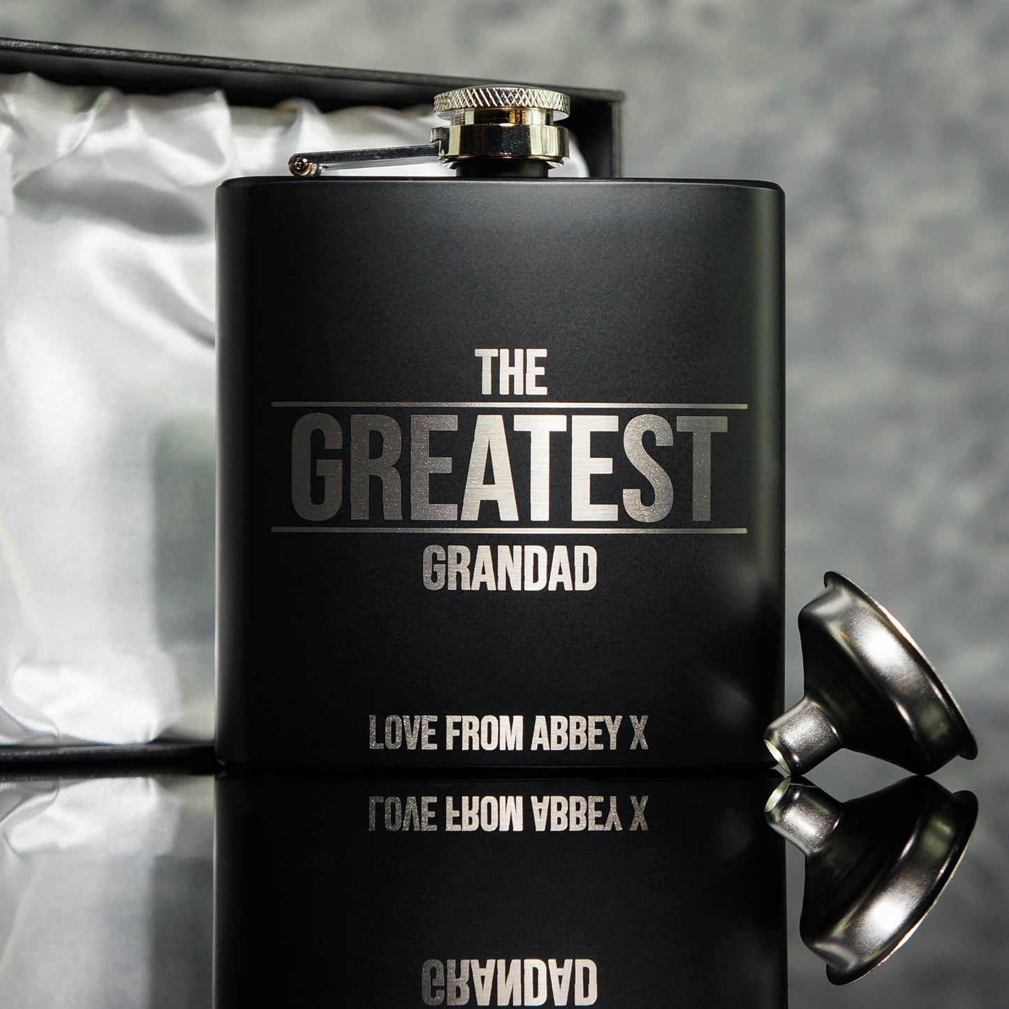 ENGRAVED "THE GREATEST" HIP FLASK