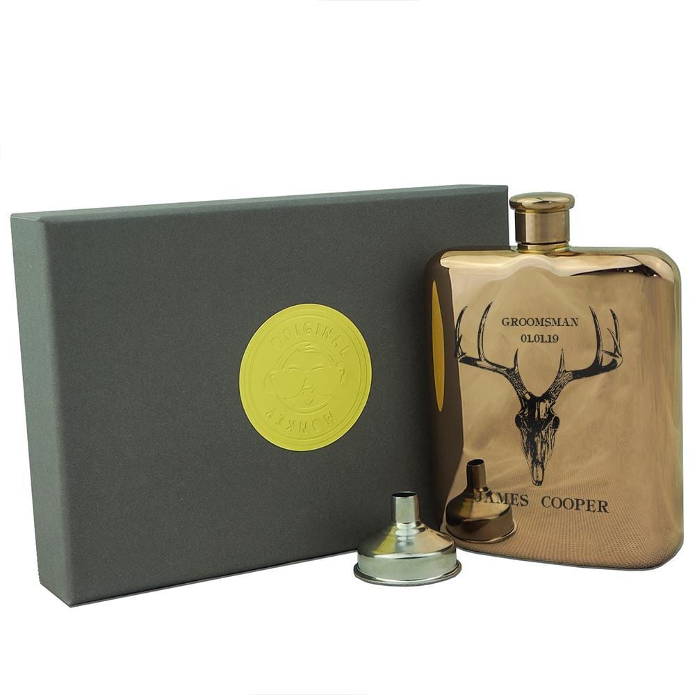 SKULL ROSE GOLD HIP FLASK HIP-OMG71