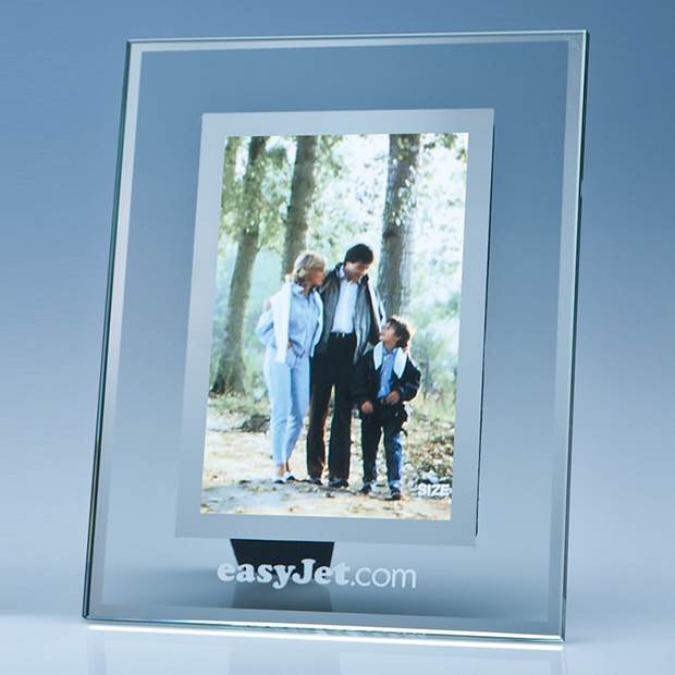 Clear Glass Frame with a Mirror Inlay for 4inchinch x 6inchinch Photo, V