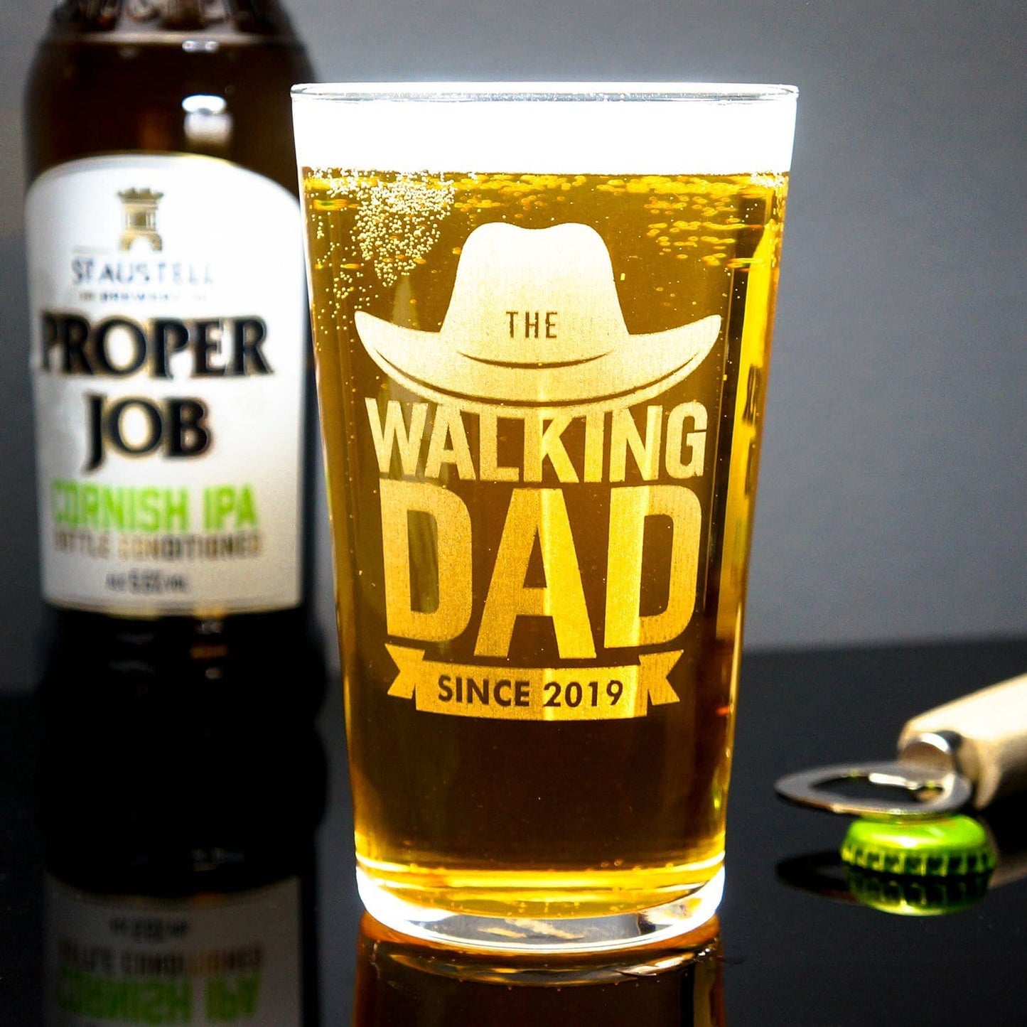 The Walking Dad Beer Glass