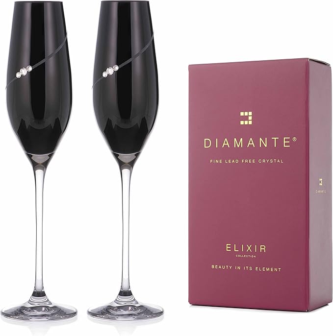 Black Silhouette Champagne Flutes – Set of 2