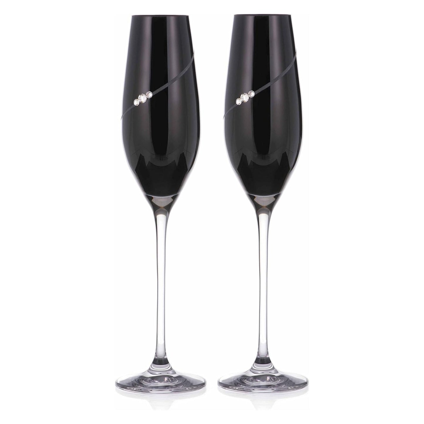 Black Silhouette Champagne Flutes – Set of 2