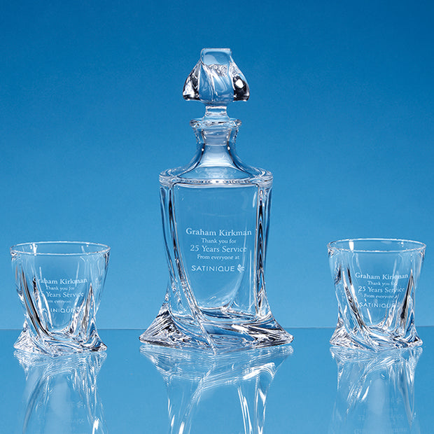 3pc 0.85ltr Quadro Crystalite Whisky Set supplied in a Gift Box