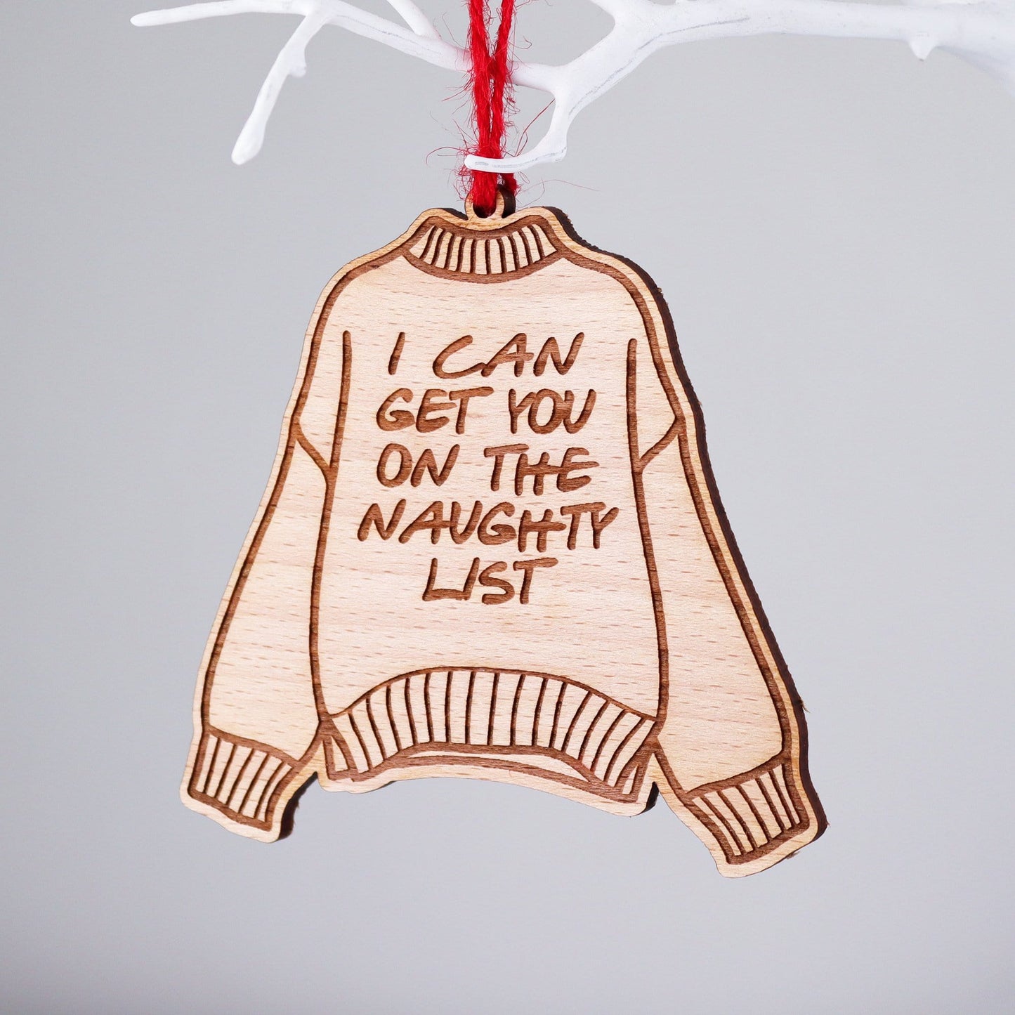 Naughty Christmas Jumper Decoration With Message