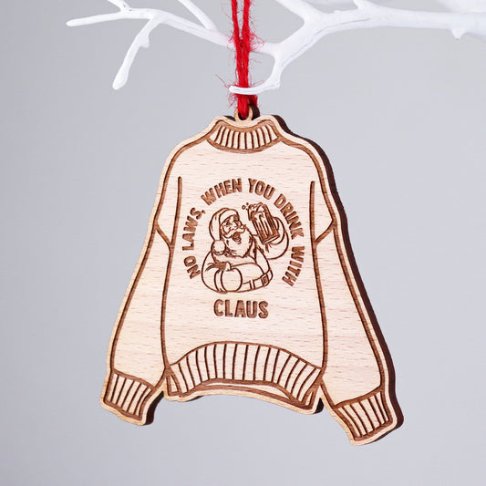 Drinking With Claus Christmas Jumper Decoration