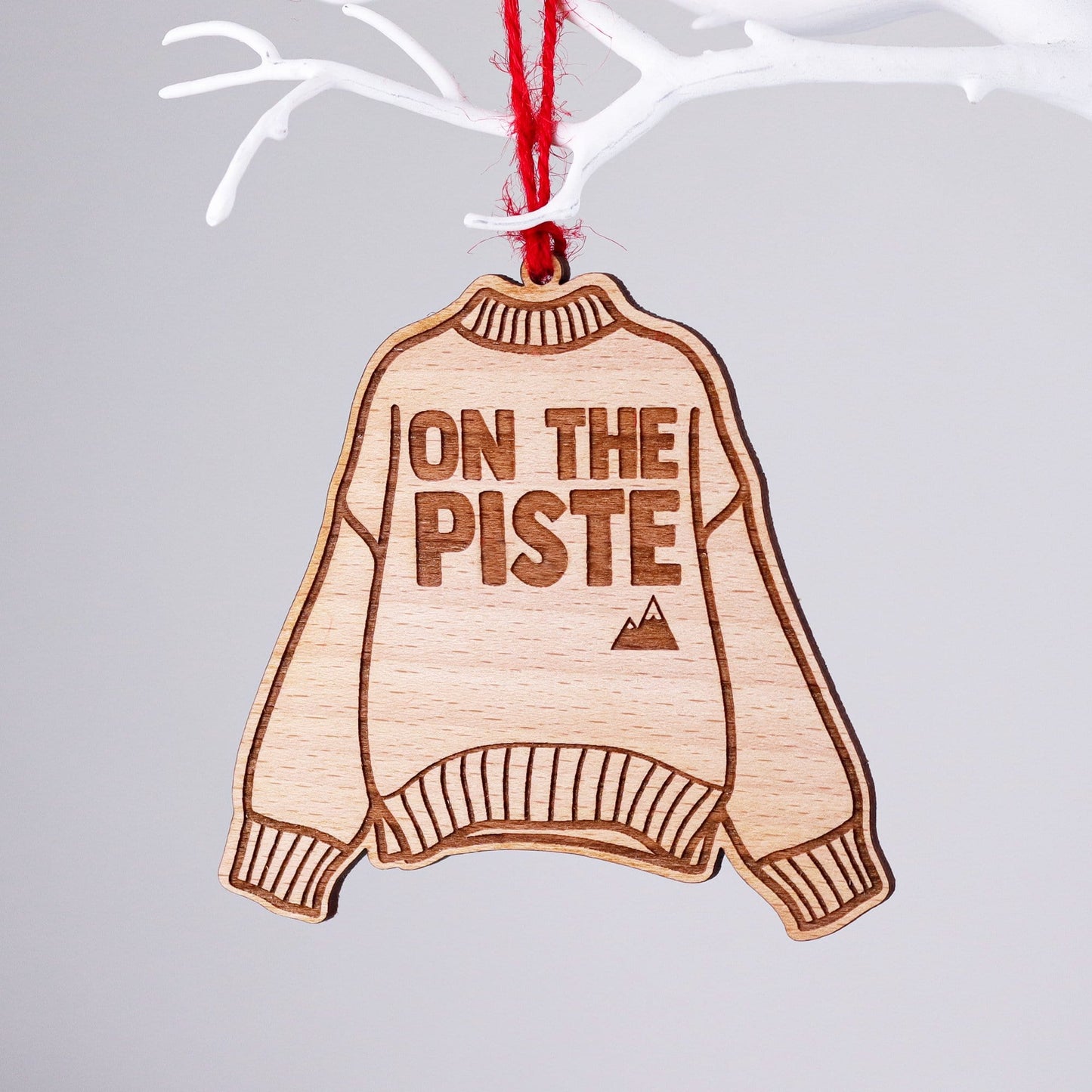 On The Piste Christmas Jumper Decoration Personalise With A Message.