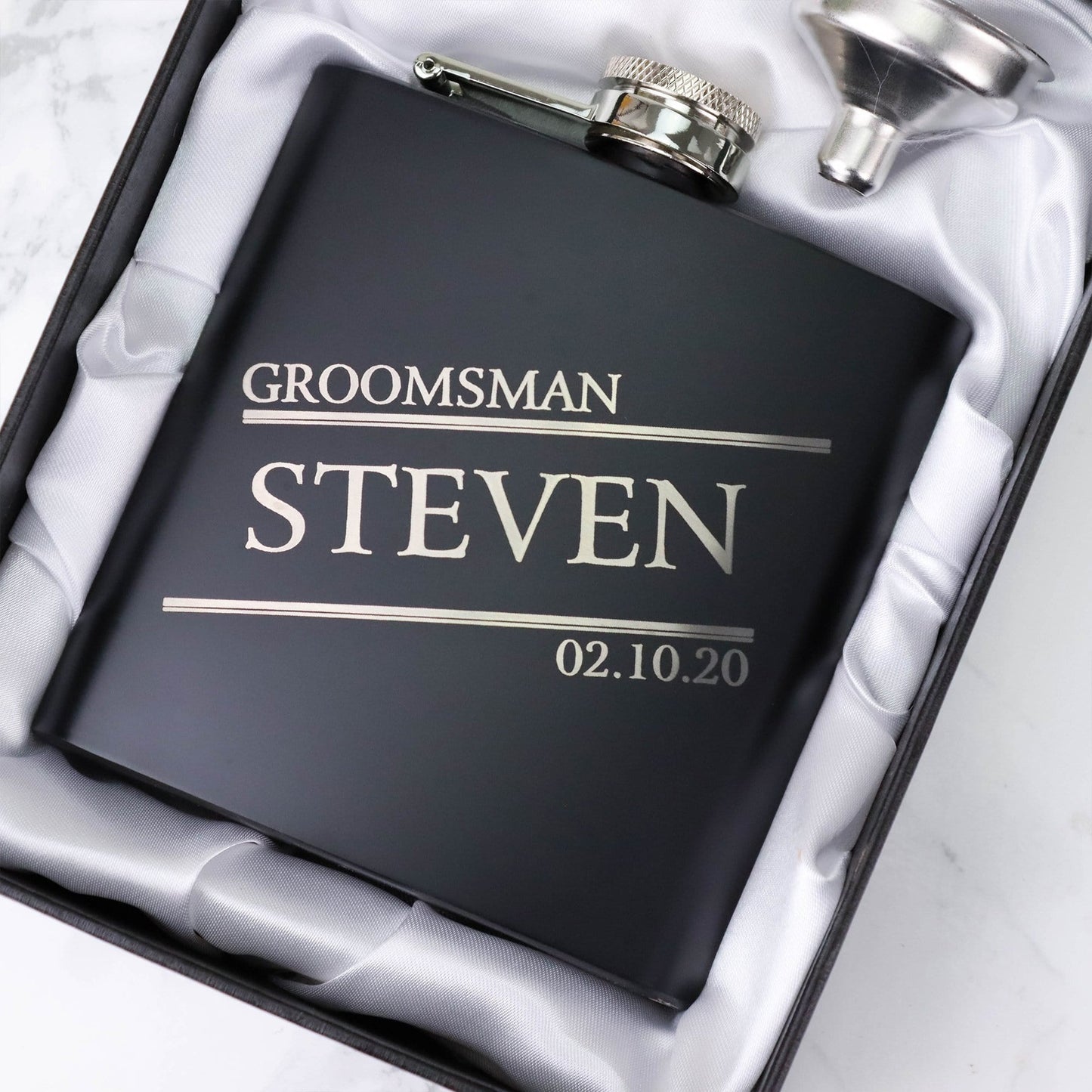 Statement Groomsman Hip Flasks