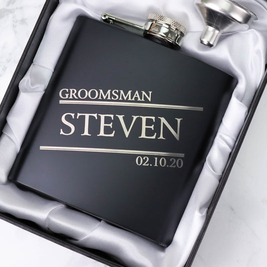 Statement Groomsman Hip Flasks