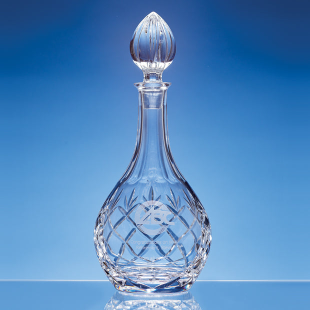 1ltr Lead Crystal Panelled Wine Decanter