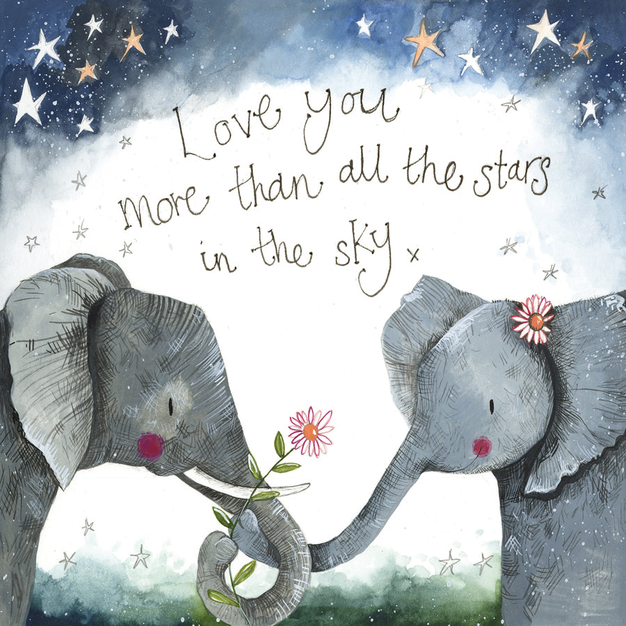Starlight Elephant Anniversary Card