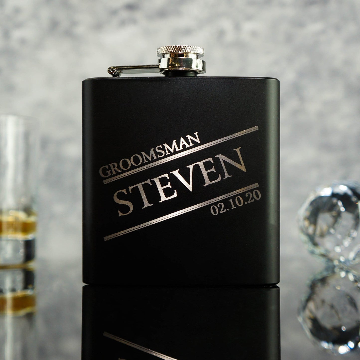 Statement Groomsman Hip Flasks