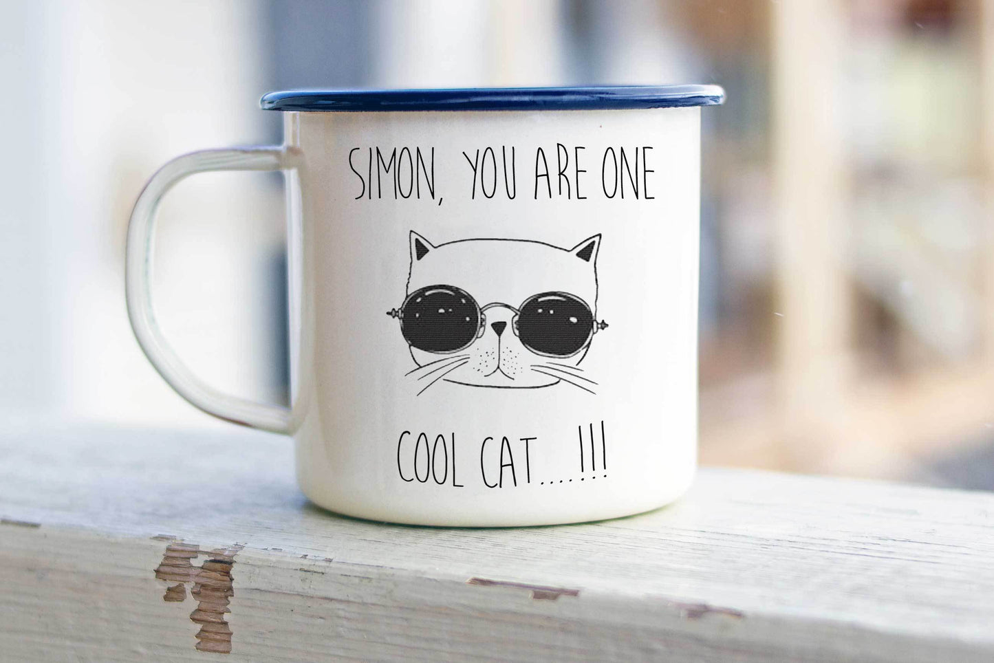 Cool Cat Enamel Mug