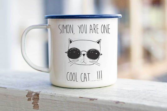 Cool Cat Enamel Mug