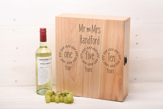 Triple Wine Box Wedding Gift WB5