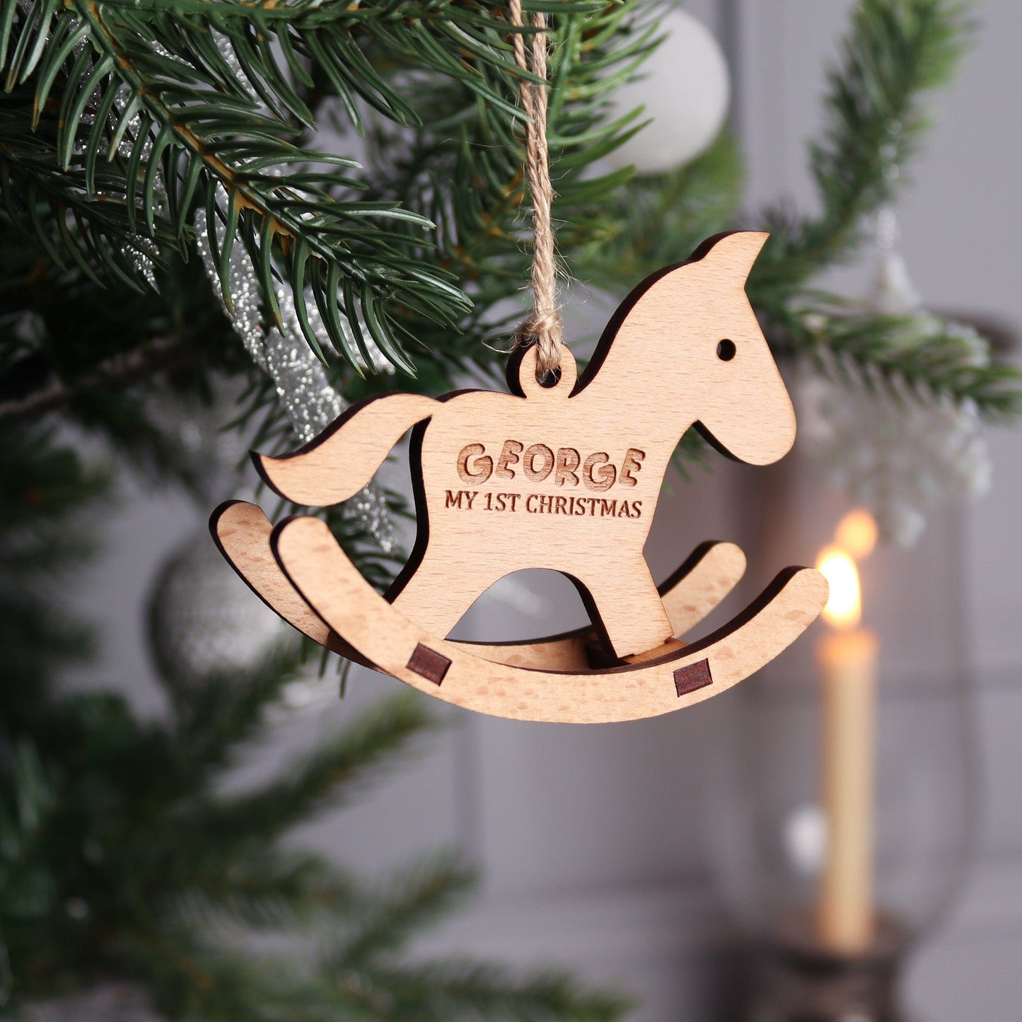 Flat Packed Rocking Horse Christmas Decoration