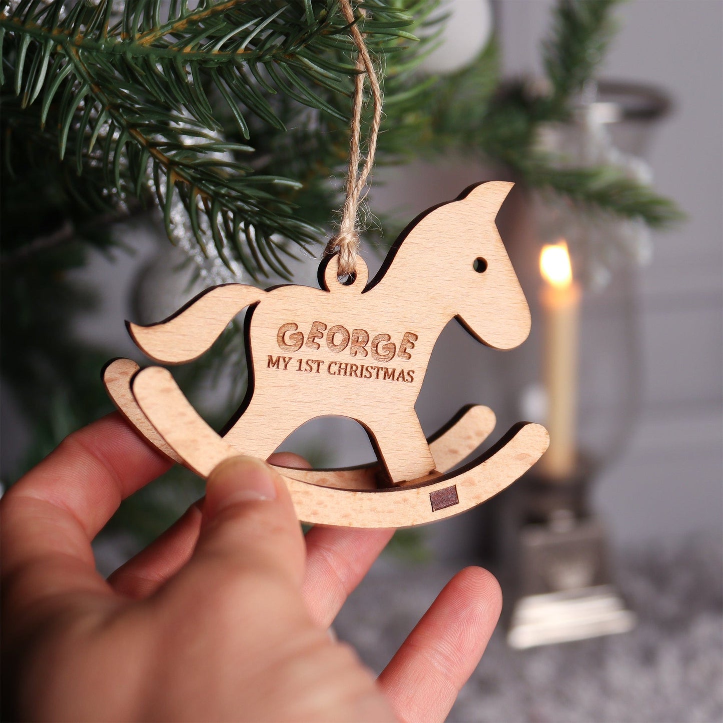 Flat Packed Rocking Horse Christmas Decoration