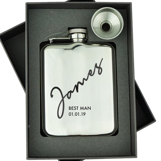 SIGNATURE SILVER HIP FLASK HIP-OMG69