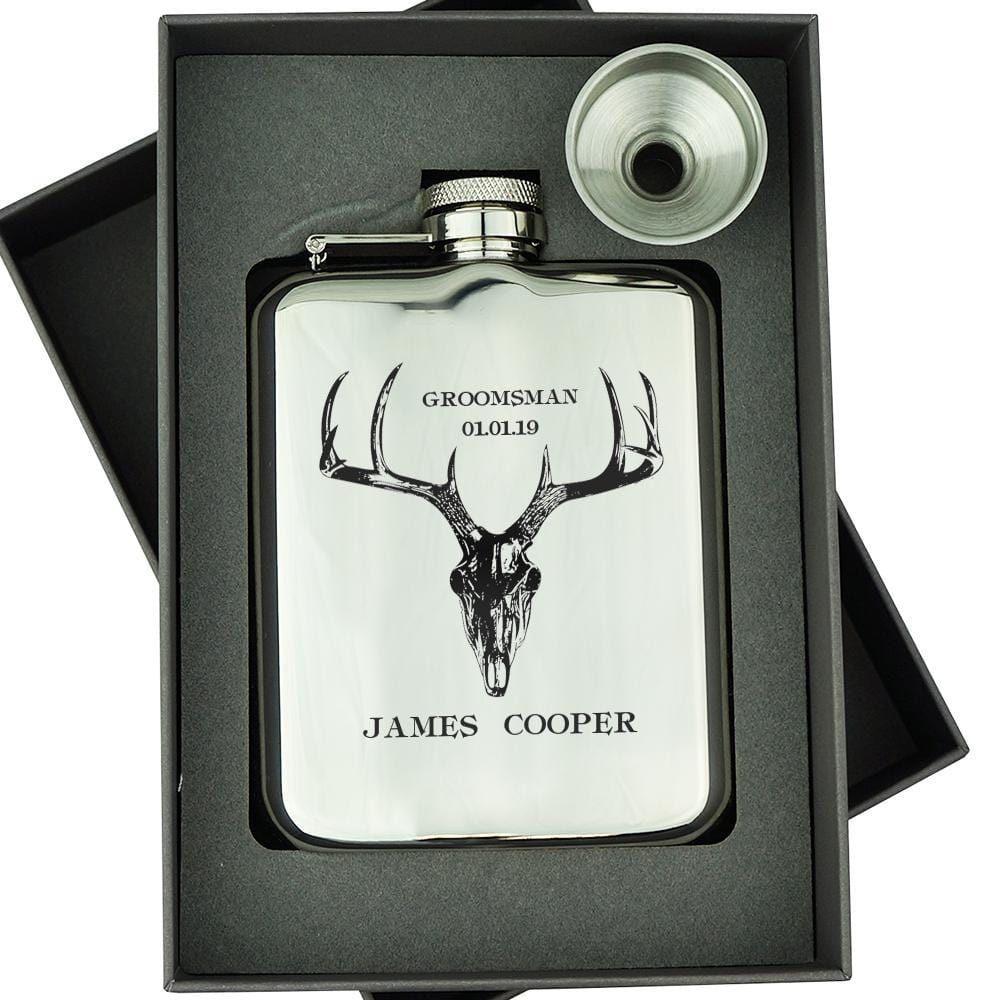 SKULL SILVER HIP FLASK HIP-OMG72