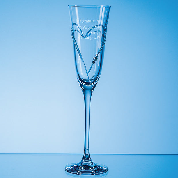 160ml Beloved Heart Diamante Champagne Flute