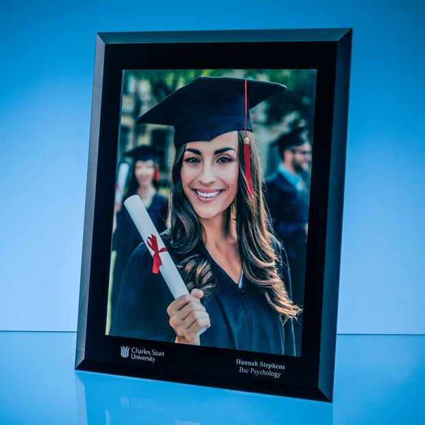 Black Surround Glass Frame for A4 Photo or Certificate, H or V
