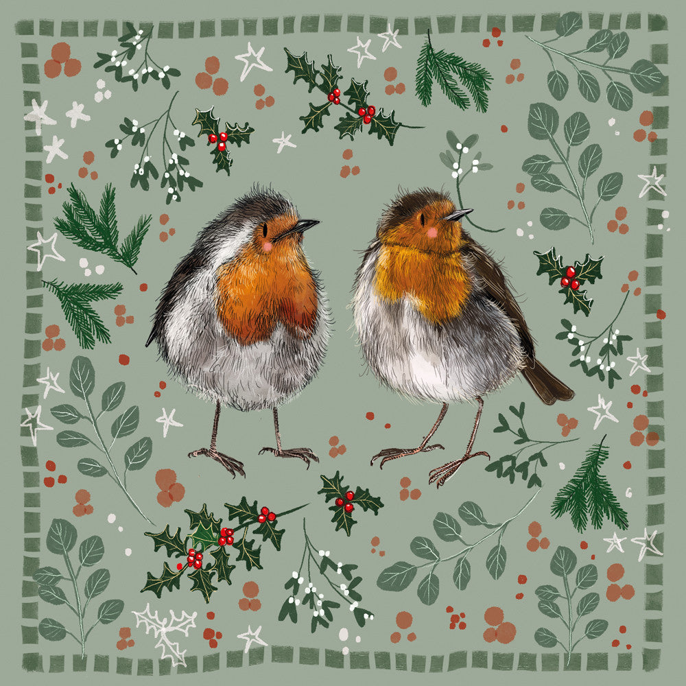 Christmas Roll Wrap - Robin