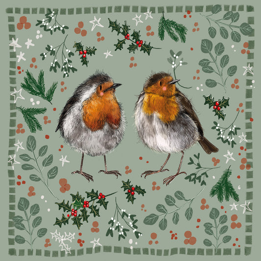 Christmas Roll Wrap - Robin
