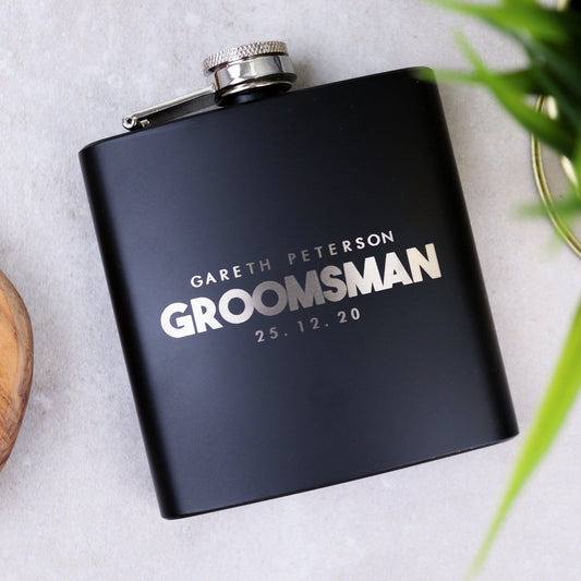 Modern Groomsman Hip flasks