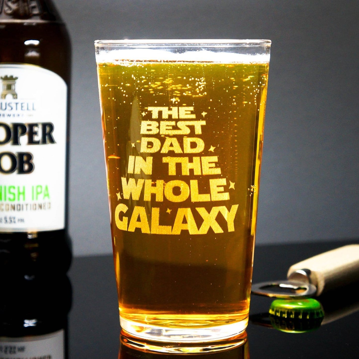 Best Dad In The Galaxy Glass