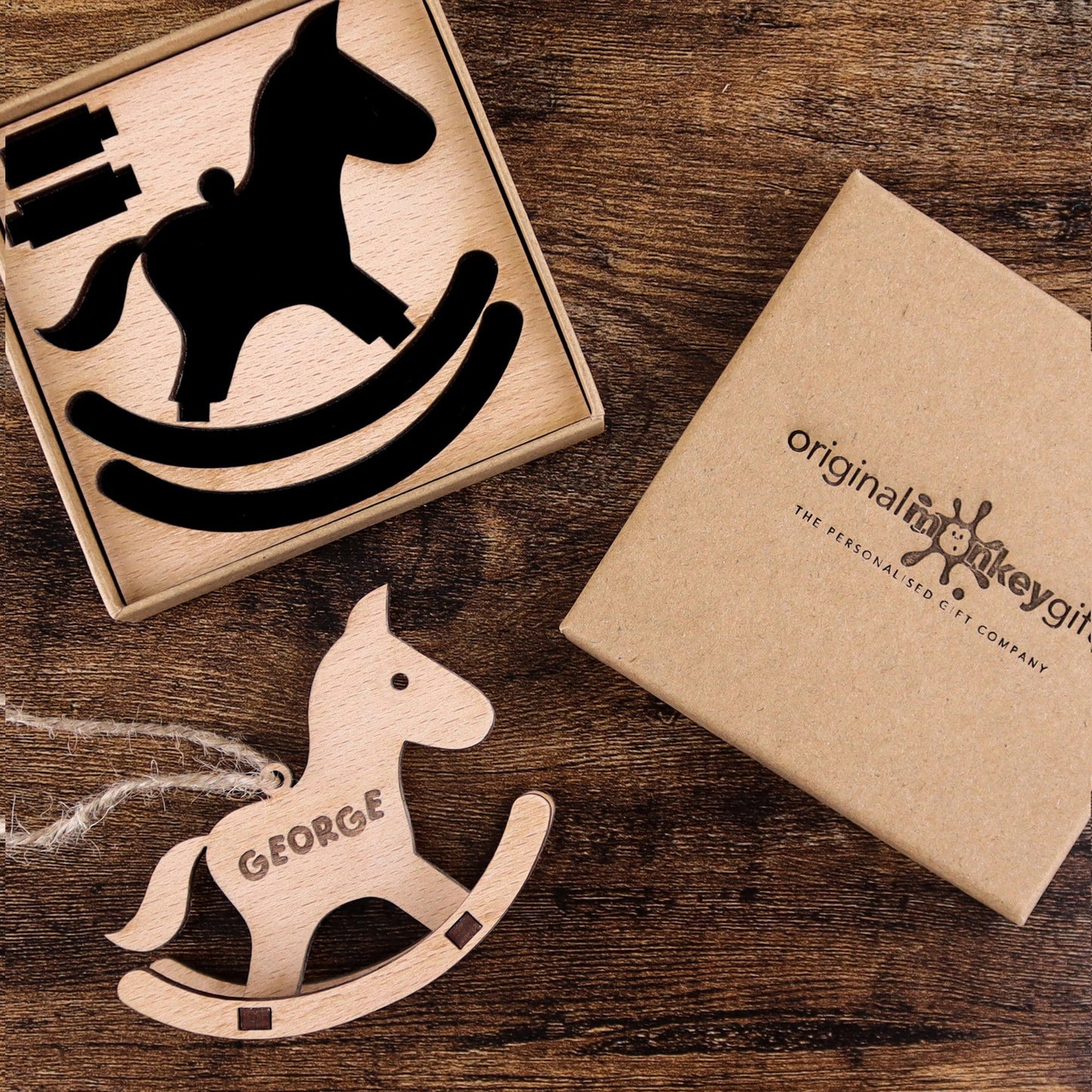 Flat Packed Rocking Horse Christmas Decoration