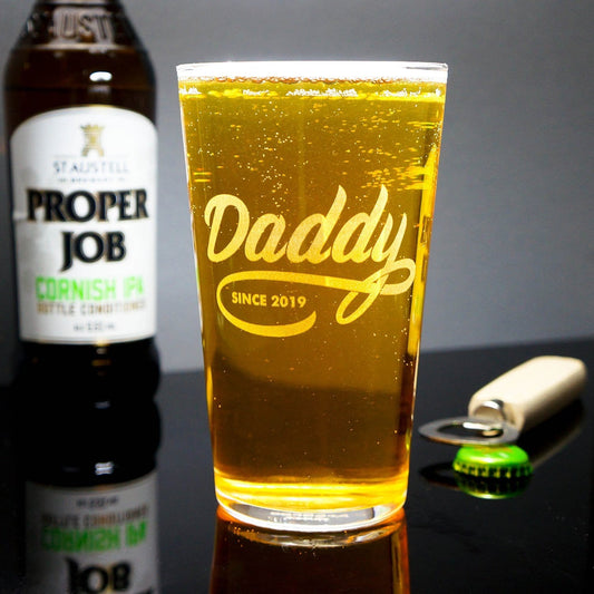 Daddy Since Beer Glass