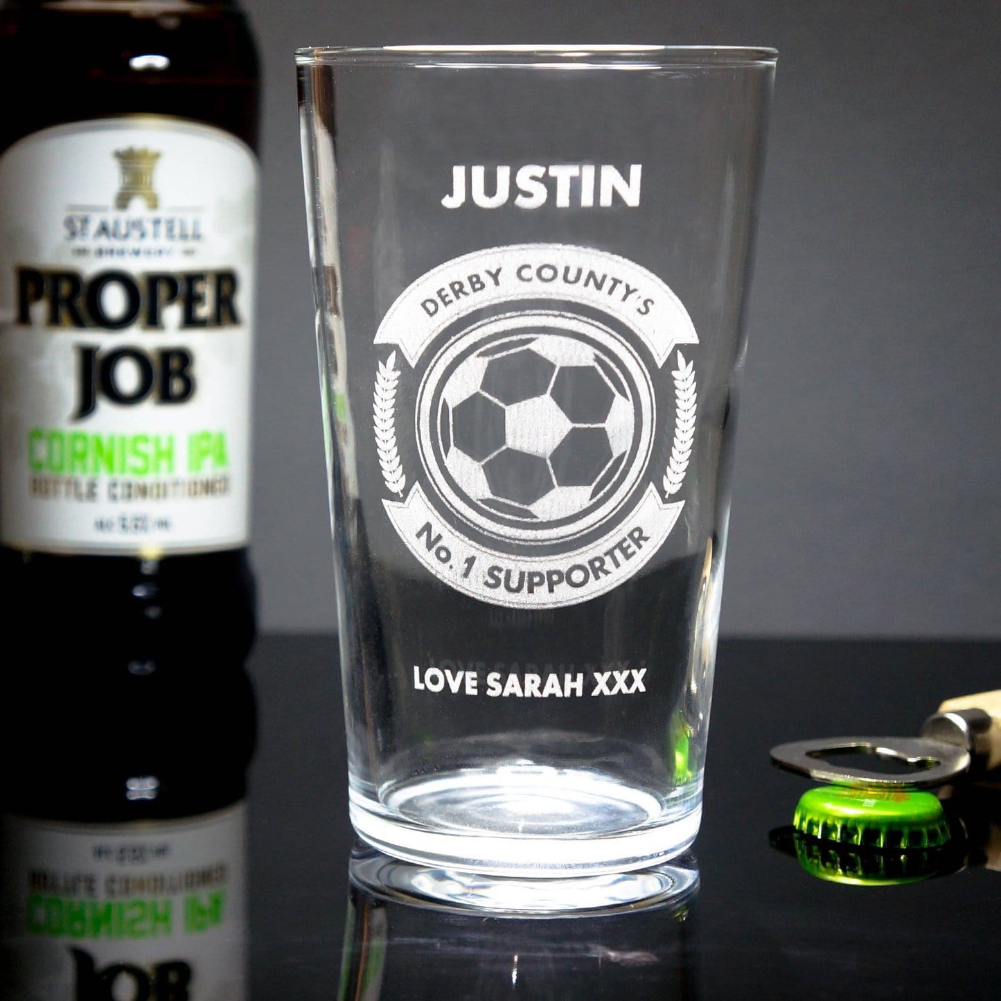 Personalised Football Pint Glass
