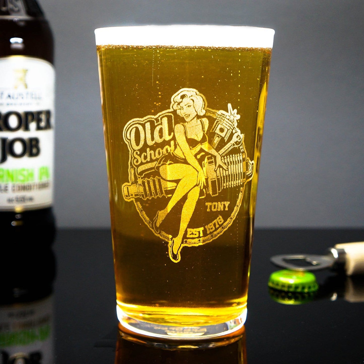 Old School Pint Glass