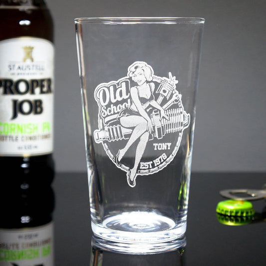 Old School Pint Glass