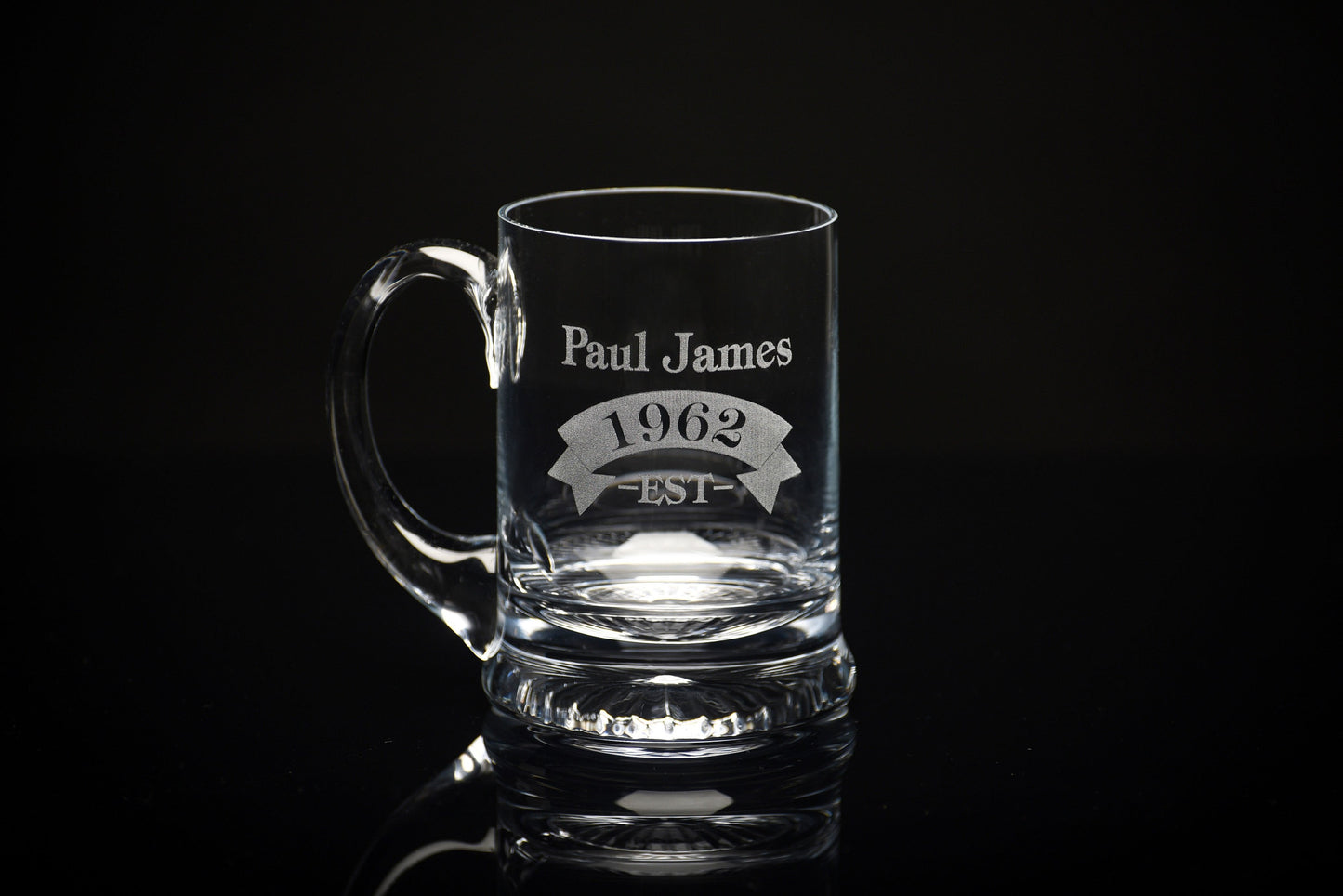 Handmade Beer Tankard with Scroll Design