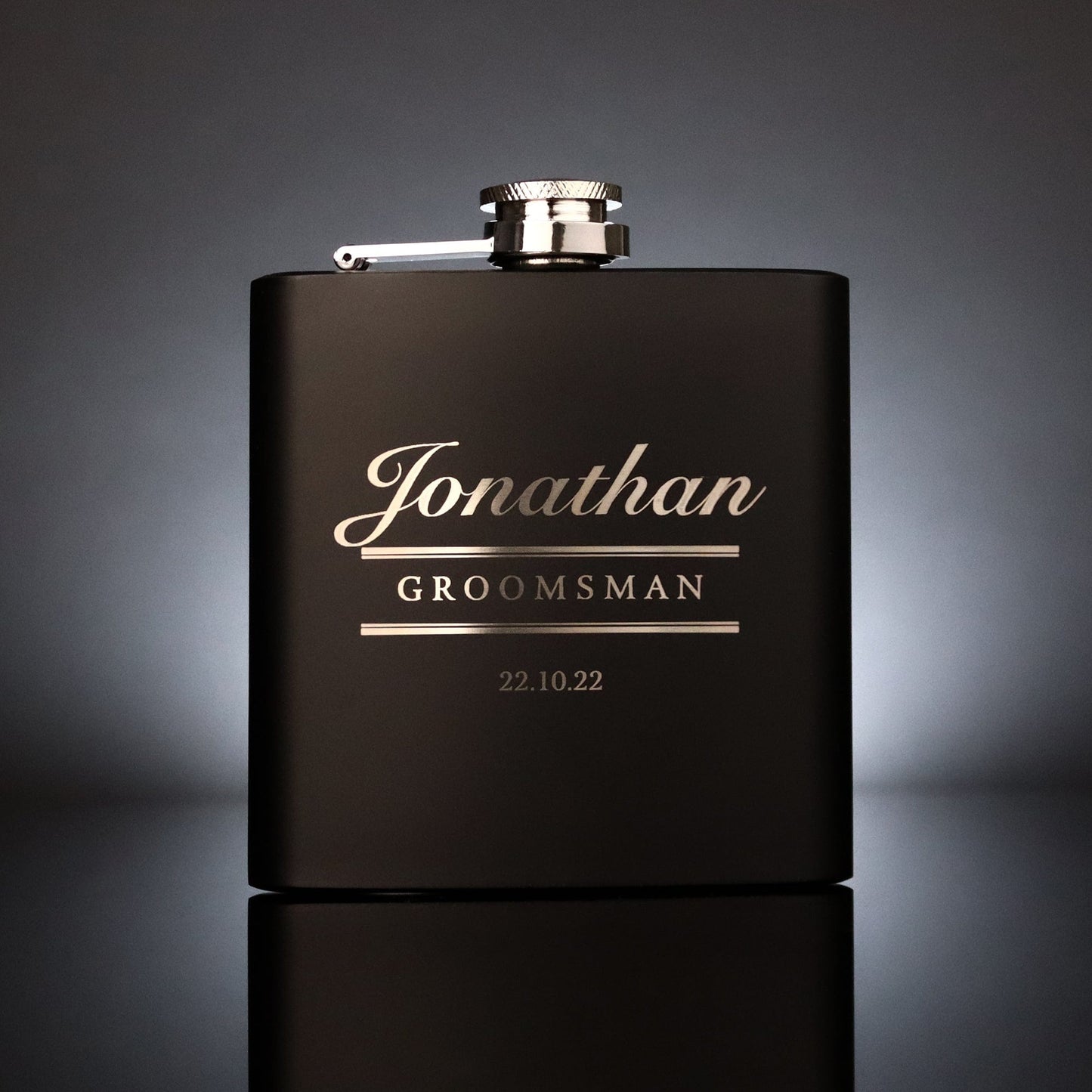 Classic Script Groomsmen Hip Flasks