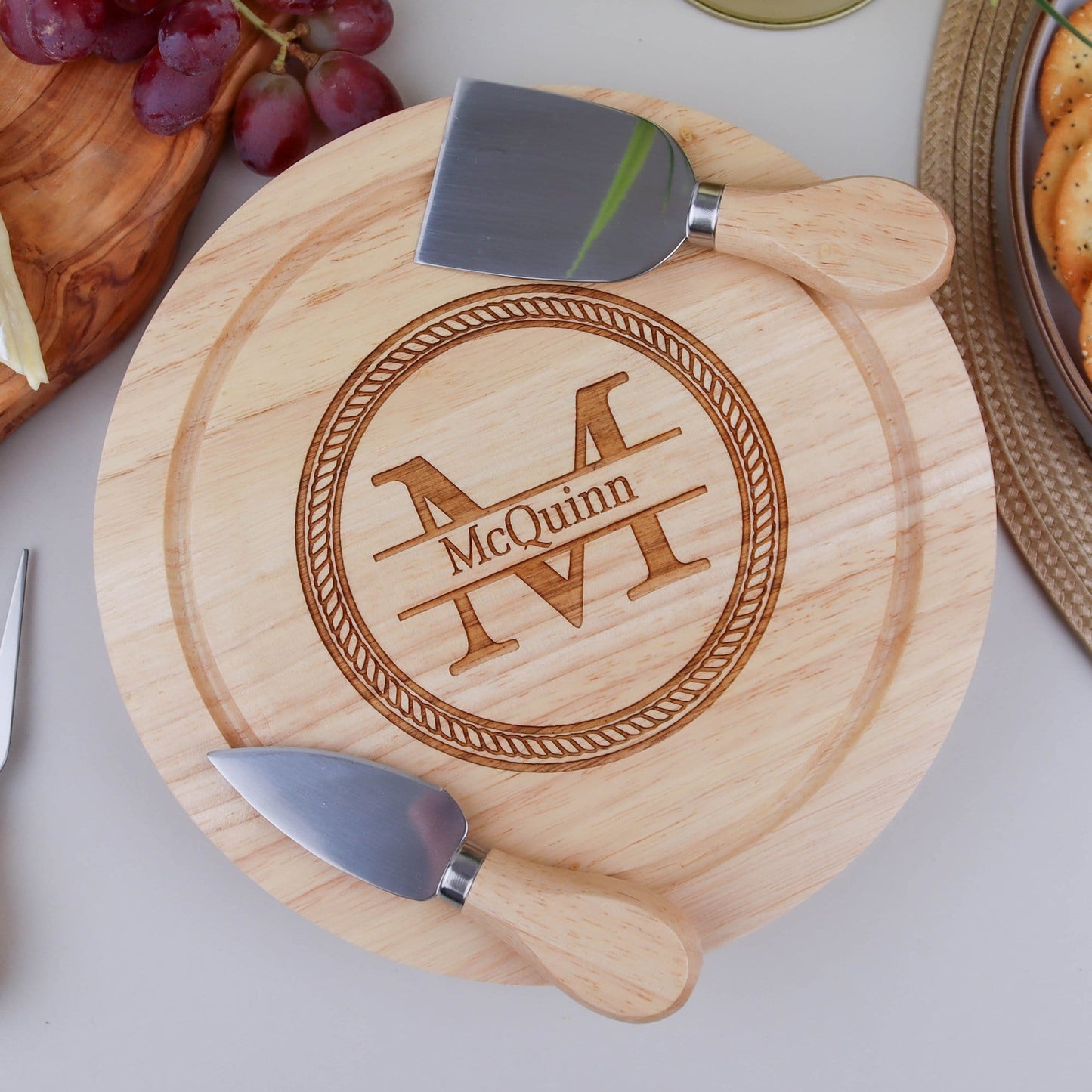 Monogram Cheese Board Knife Set