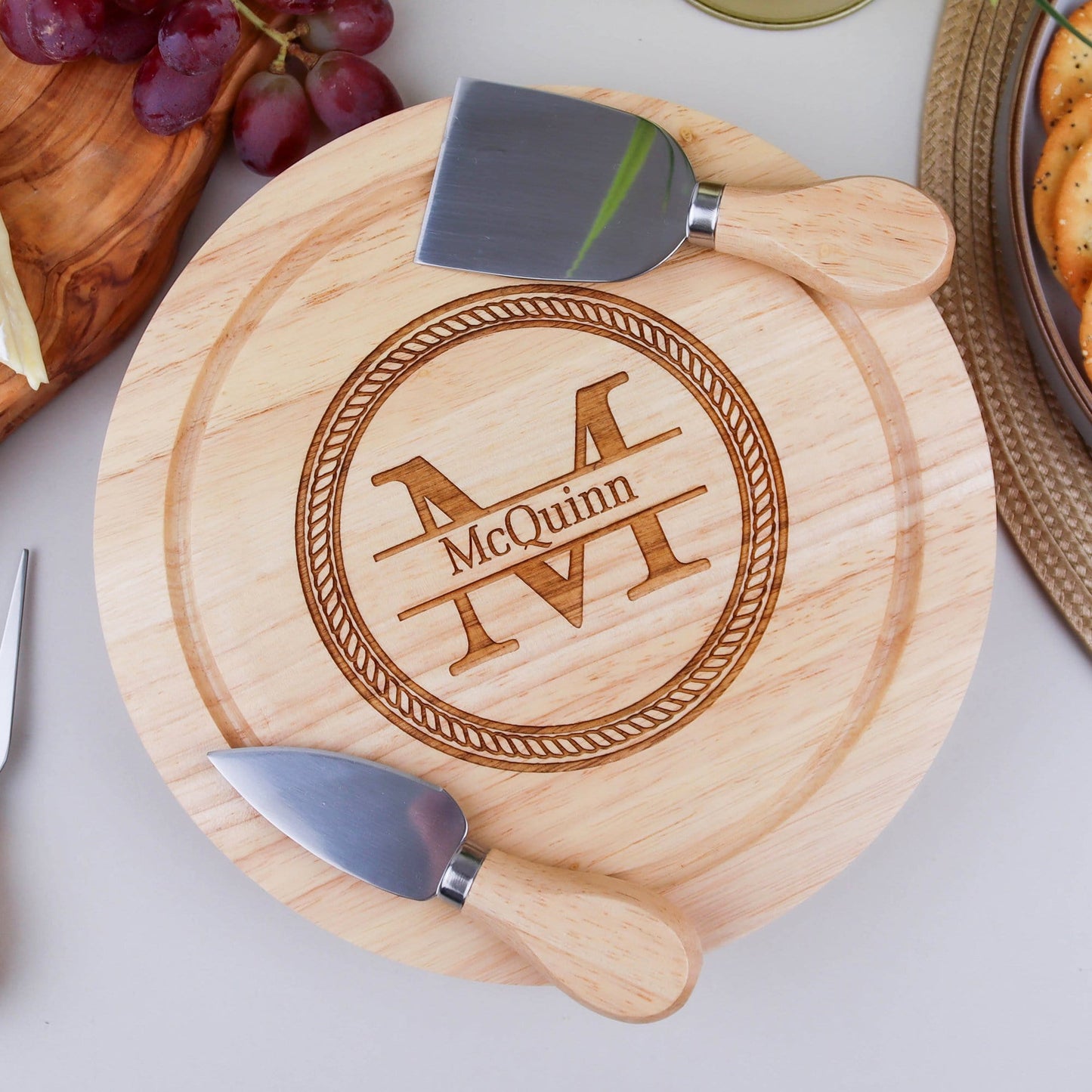 Monogram Cheese Board Knife Set