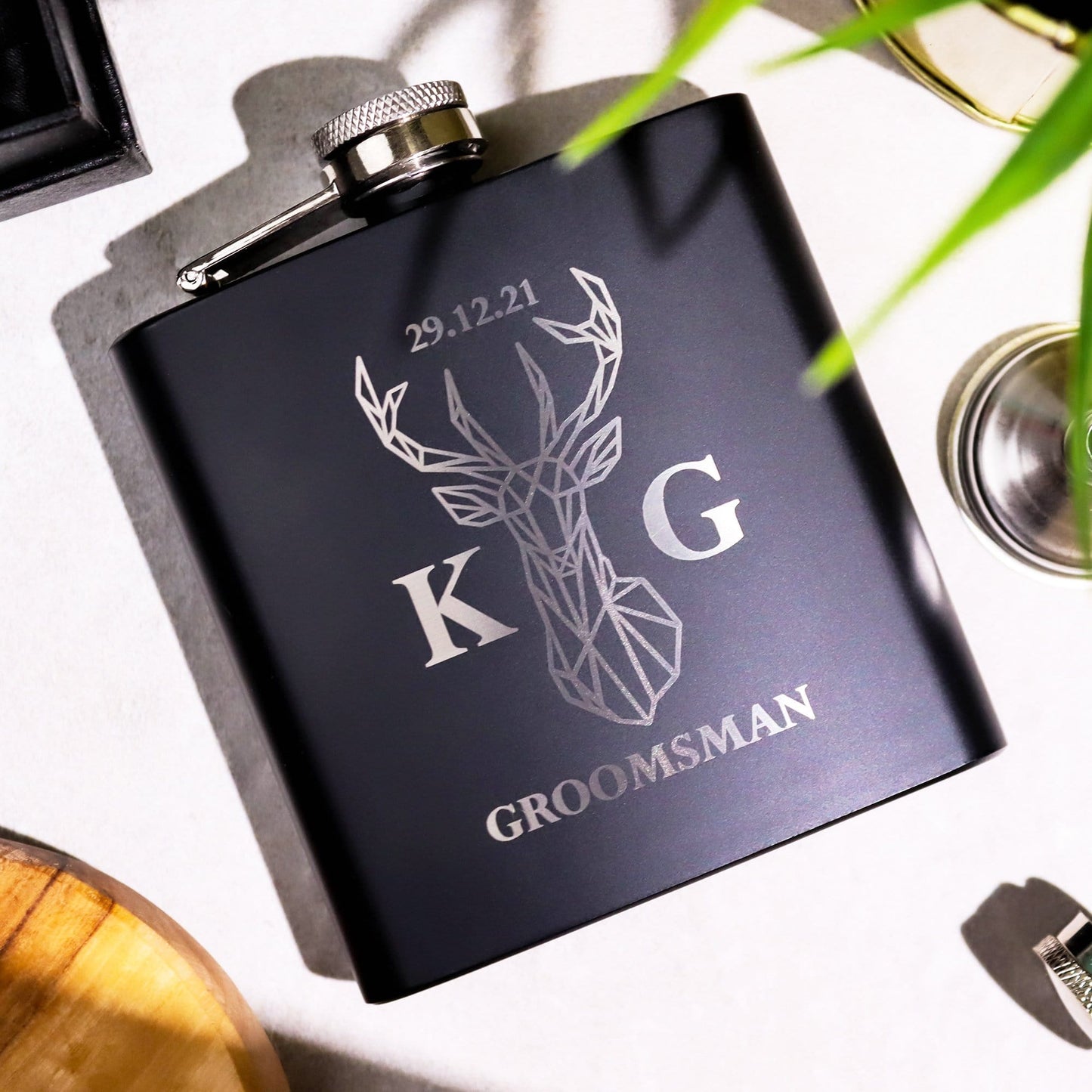 Stag Groomsman Hip Flasks