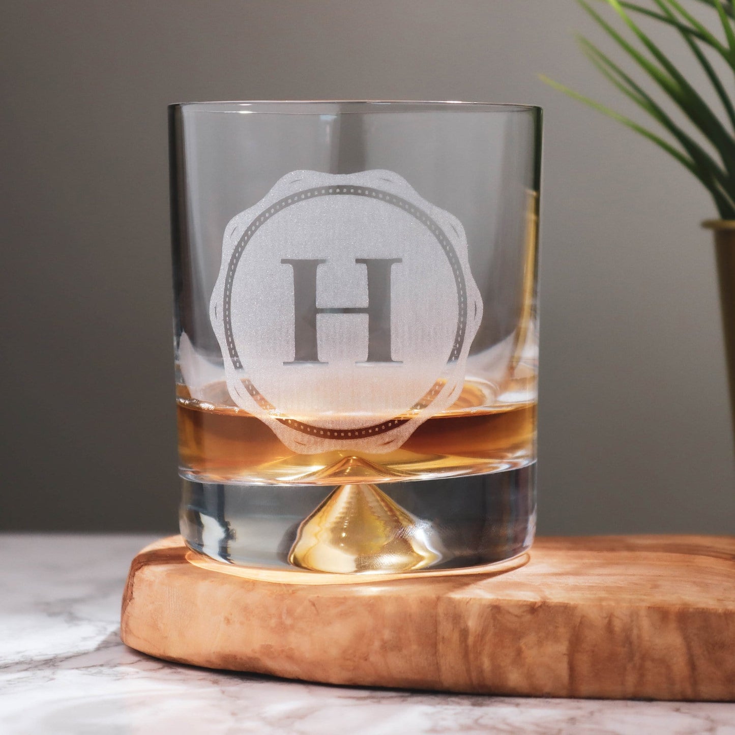 Whiskey Stamp Glass Tumbler