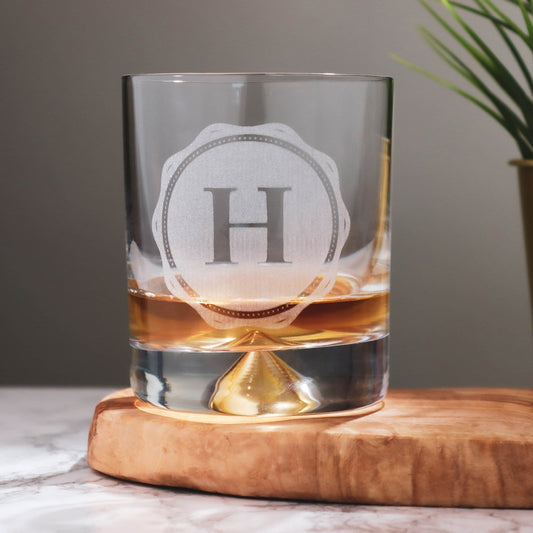 Whiskey Stamp Glass Tumbler