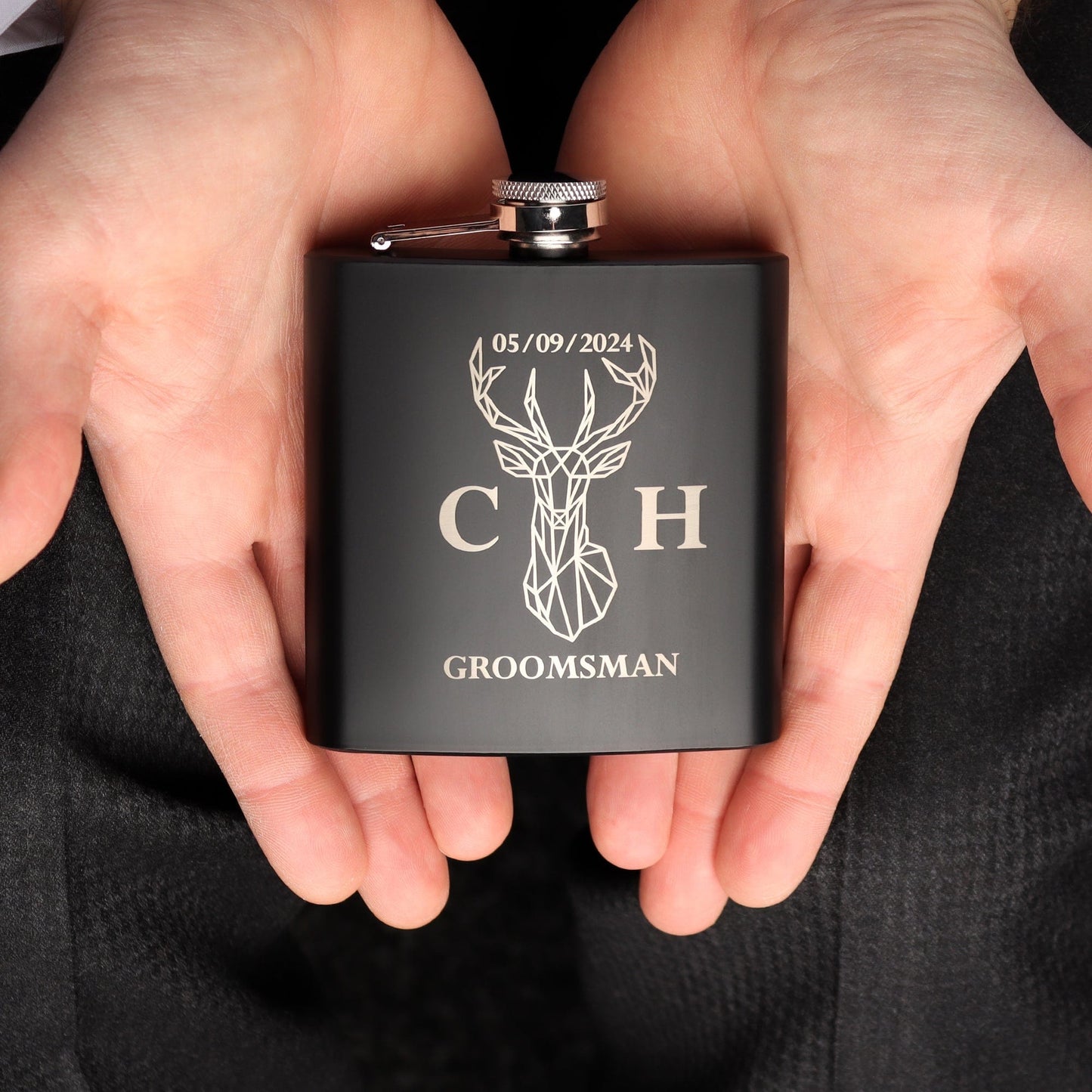 Stag Groomsman Hip Flasks