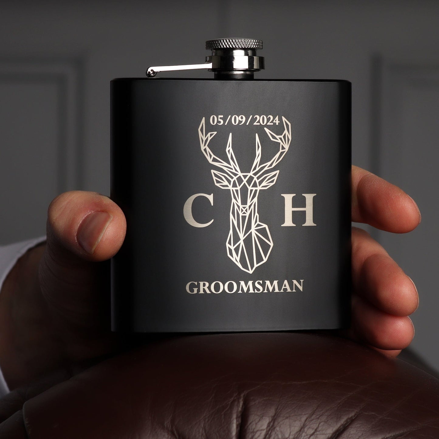 Stag Groomsman Hip Flasks