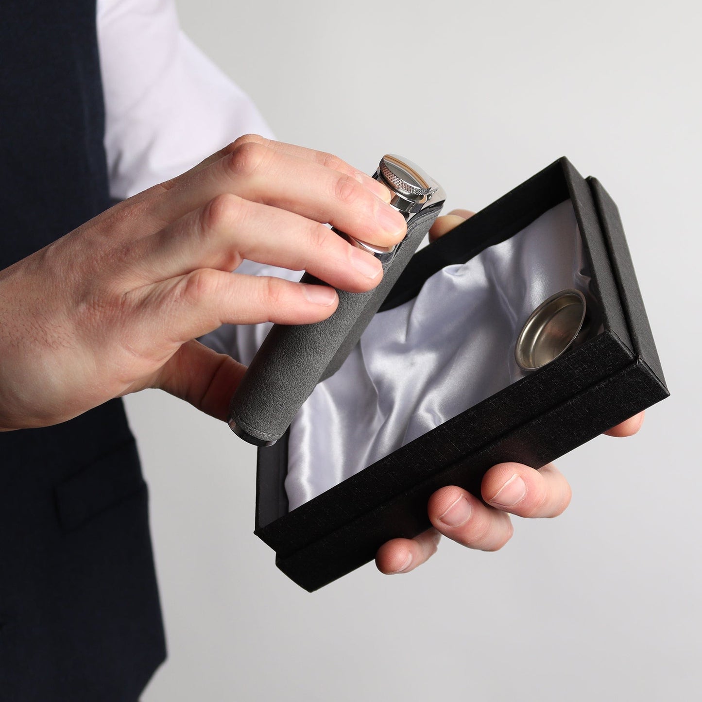 The Stamp Groomsman Hip Flasks