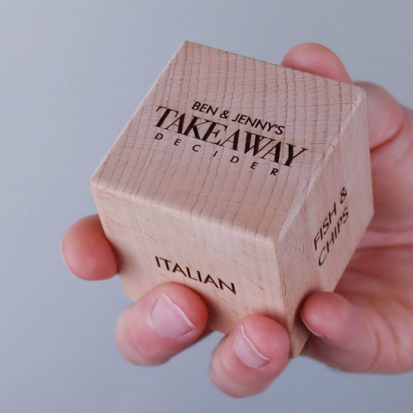 a dice that will help you decide what you want from the takeaway it is also personalised 