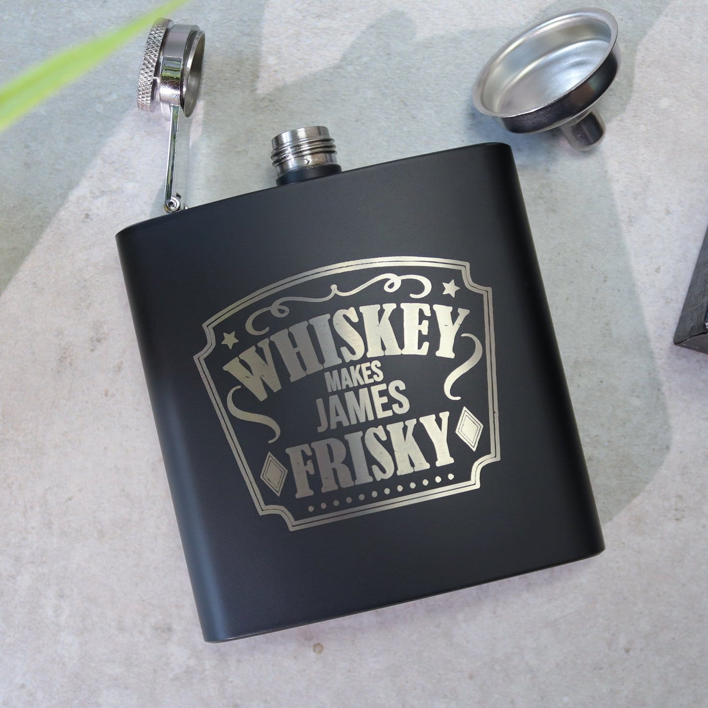 Whiskey Makes You Frisky Hip Flask